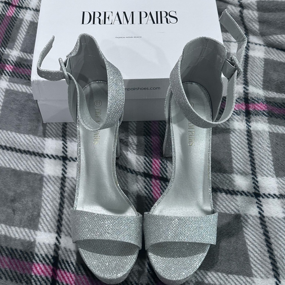 Dream Pairs Silver Women's Heels